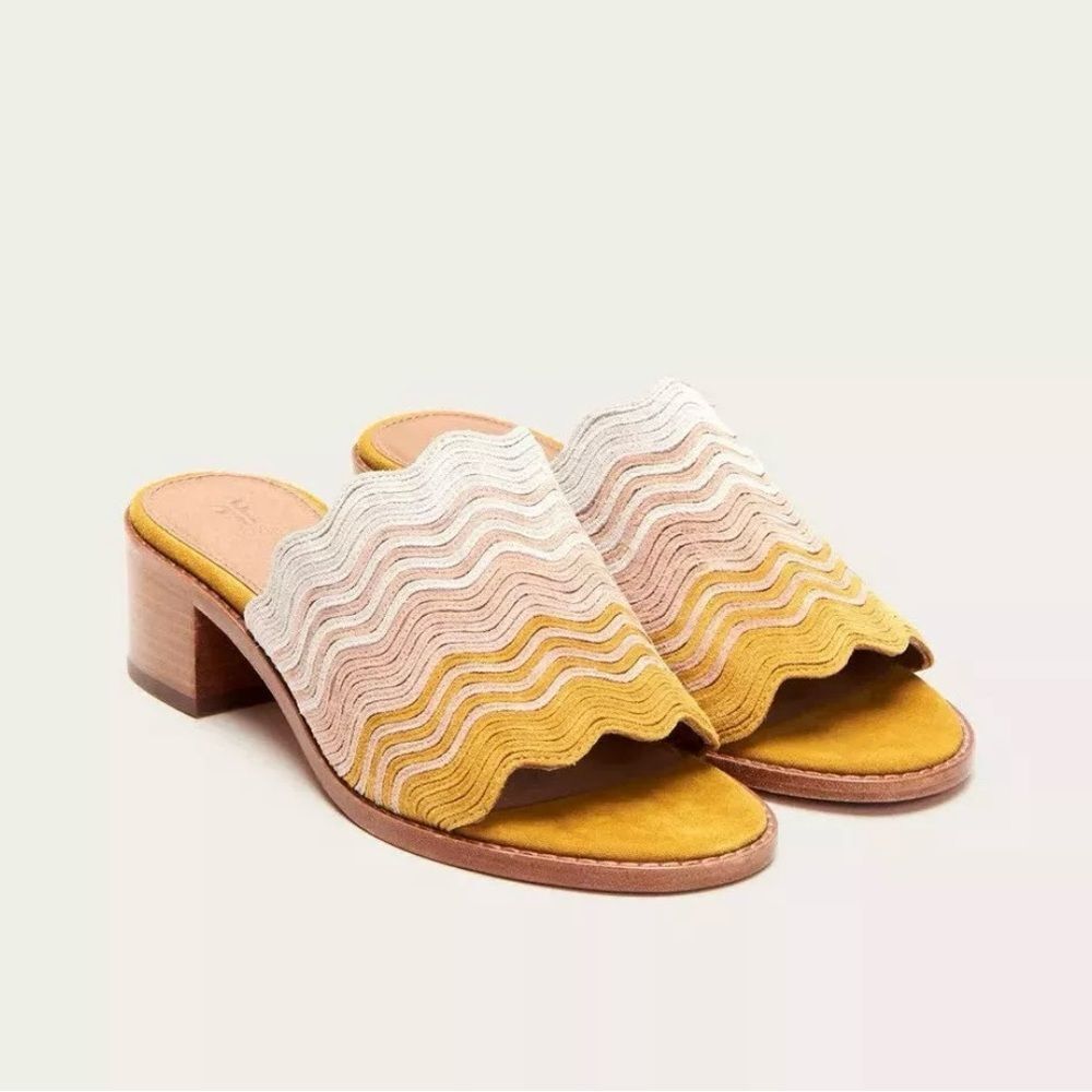 Frye Cindy Wave Mule block heel sandal‎ 6.5 M